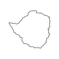 aislado simplificado ilustración icono con negro silueta de Zimbabue mapa. blanco antecedentes vector