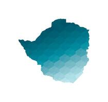 aislado ilustración icono con simplificado azul silueta de Zimbabue mapa. poligonal geométrico estilo. blanco antecedentes. vector