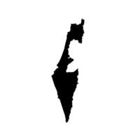 isolated illustration icon with simplified map of State of Israel without disputed area of Gaza and West Bank, Golan heights. Black silhouette, white background vector
