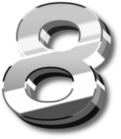 Elegant Silver Alphabet Letters and Numbers png