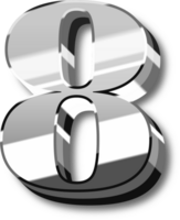 Shine Silver Alphabet Letters and Numbers png