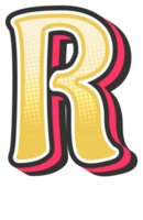 Comic Halftone Alphabet Letter and Number png