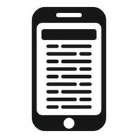 Phone reading book icon simple . Learn media dictionary vector