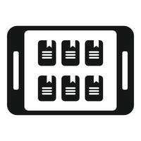 Digital online books stack icon simple . Network reading vector