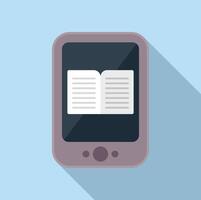 Modern ebook reader icon flat . Online literature vector