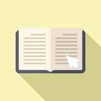 Click on digital book icon flat . Online reading vector