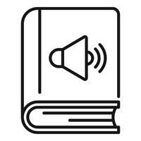 Online audiobook store icon outline . Media literature vector