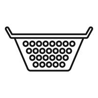 Prepare colander drain icon outline . Cooking accessory vector