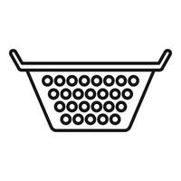 Prepare colander drain icon outline . Cooking accessory vector