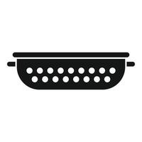 Prepare colander icon simple . Sieve metal vector