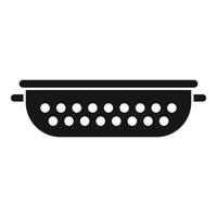 Prepare colander icon simple . Sieve metal vector