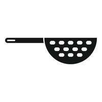 Separation drain tool icon simple . Colander sieve bowl vector