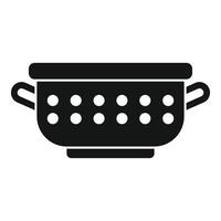 Drain object icon simple . Cooking colander vector