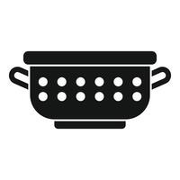 Drain object icon simple . Cooking colander vector