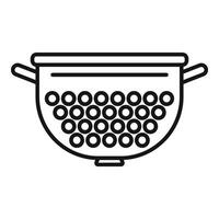 Colander filter icon outline . Sifting water container vector