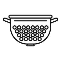 Colander filter icon outline . Sifting water container vector