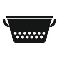 Drainer colander icon simple . Cooking pot vector