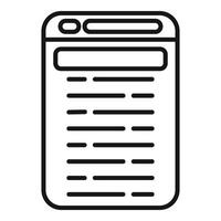 Online teaching media device icon outline . Study web app vector