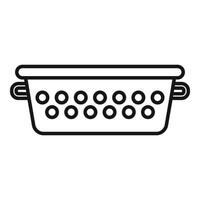 Colander kit tool icon outline . Cooking element vector