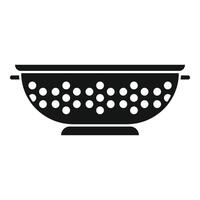 Domestic colander icon simple . Cooking tool vector