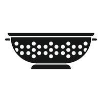 Domestic colander icon simple . Cooking tool vector