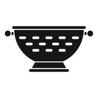 Prepare colander icon simple . Dish tool kit vector