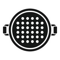 Top view colander icon simple . Drain tool vector