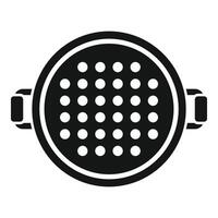 Top view colander icon simple . Drain tool vector