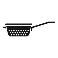 Colander pot icon simple . Drain object vector