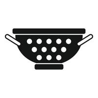 Handle colander element icon simple . Sifting accessory vector