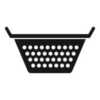 Prepare colander drain icon simple . Cooking accessory vector