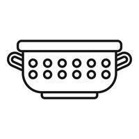 Drain object icon outline . Cooking colander vector