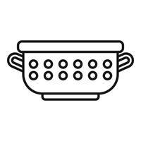 Drain object icon outline . Cooking colander vector