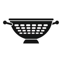 Small colander icon simple . Cooking sieve tool vector