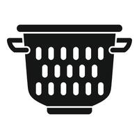 Drain colander icon simple . Kitchen accessory vector