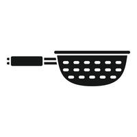 Colander element cooking icon simple . Metal scoop vector