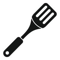 Fried element spatula icon simple . Object domestic vector