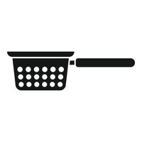 Handle element colander icon simple . Drain metal dish vector