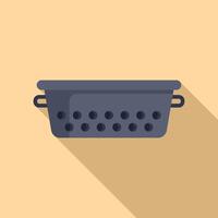 Colander kit tool icon flat . Cooking element vector