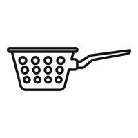 New model colander icon outline . Cooking element vector