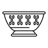 Baker element colander icon outline . Dish tool vector