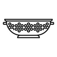 Domestic colander icon outline . Cooking tool vector