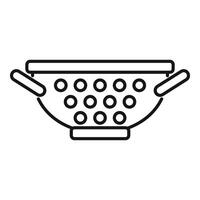 Handle colander element icon outline . Sifting accessory vector