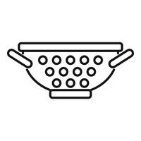 Handle colander element icon outline . Sifting accessory vector