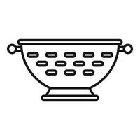 Prepare colander icon outline . Dish tool kit vector