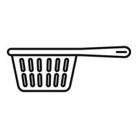 Plastic colander icon outline . Cook element vector