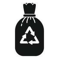 Recycle sack icon simple . Bag for trash vector