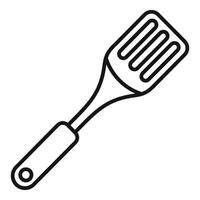 Fried element spatula icon outline . Object domestic vector