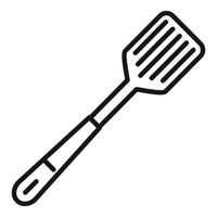 Hot element spatula icon outline . Cooking tool vector