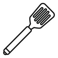 Metal spatula icon outline . Baking instrument vector